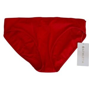 NEW Athleta Hipster Swim Bottom Red Womens Large UV Protection Recycled Stretch